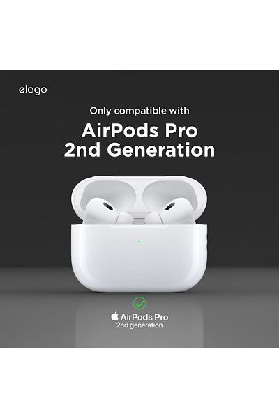 Elago Cassette Player Hang Case Compatible with AirPods Pro 2 Cover Supports Wireless Charging Blue