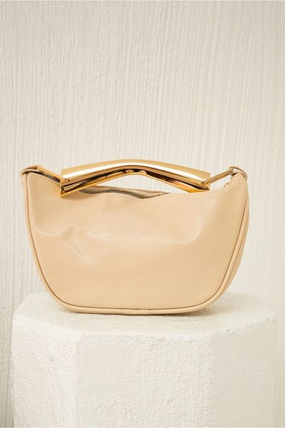 LamintaGlobal Γυναικεία τσάντα Abella Cream Gold Handle