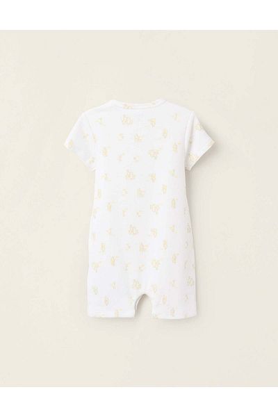 Ziddy Romper Pyjamas with Motif for Babies 'Giraffes', White
