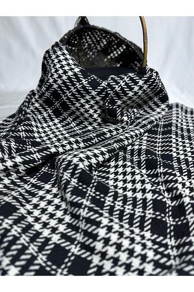 BURSA KUMAŞTAN En150 Double Winter Plaid Houndstooth Chanel Fabric Jacket, Coat, Dress, Skirt, Gilet and Homewear