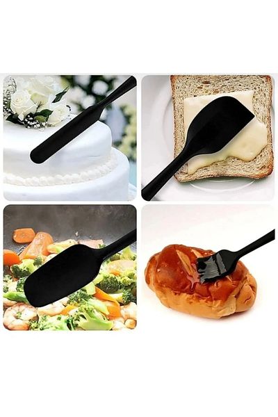 ALTIN MUTFAK Set of 6 Fireproof Non-Stick Kitchen Cake Silicone Egg Brush Spoon Knife Spatula Set