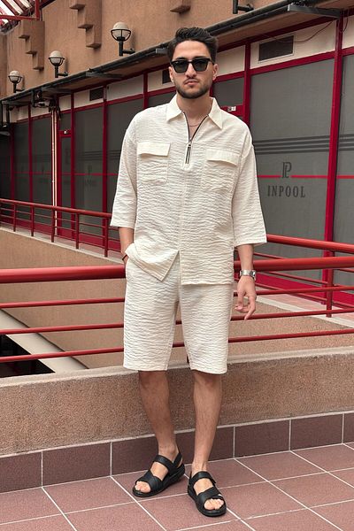 inpool Seersucker Woven Summer Oversize Zippered G12-297 Color Set