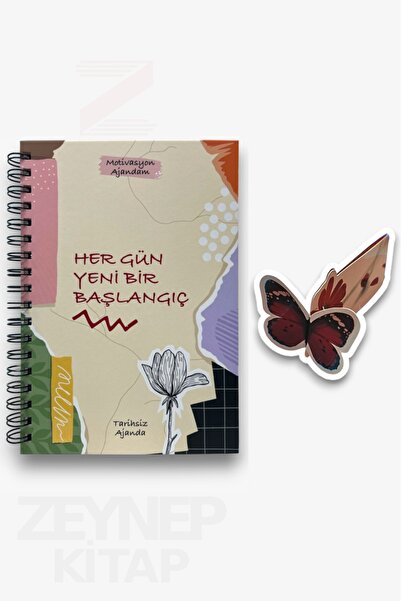 ZEYNEP KİTAP Всеки ден е ново начало - Моята мотивационна програма (Добавени стикери и емоджита, специален дизайн, отметка с пеперуда)
