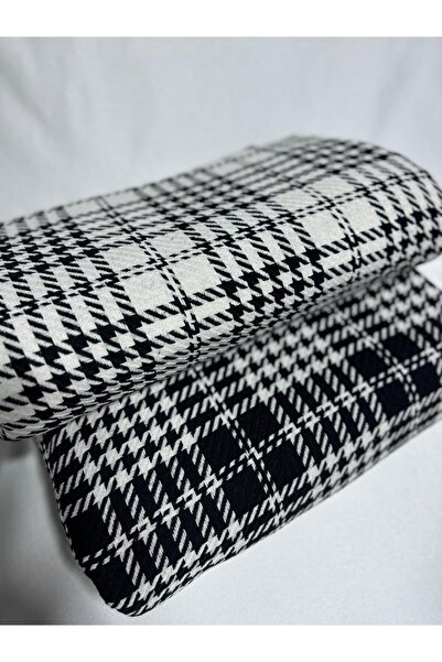 BURSA KUMAŞTAN En150 Çiften Kışlık Ekose Kazayağı Şanel Kumaş Ceket, Kaban, Elbise, Etek, Jile Ve Ev Tekstili