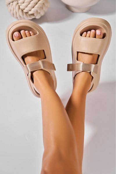 Joana Sandale dama cu platforma Kaki din Piele Ecologica Felicity