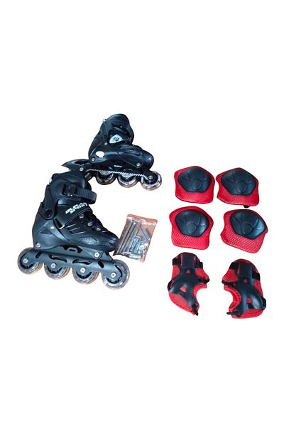 CANSPORT Konsep Can Sport Full Black Lighted Adjustable Training Skating and Protection Set