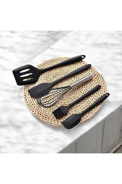 ALTIN MUTFAK 5 Piece Fireproof Non-Stick Kitchen Pastry Set Silicone Egg Brush Spoon Knife Beater Spatula Set