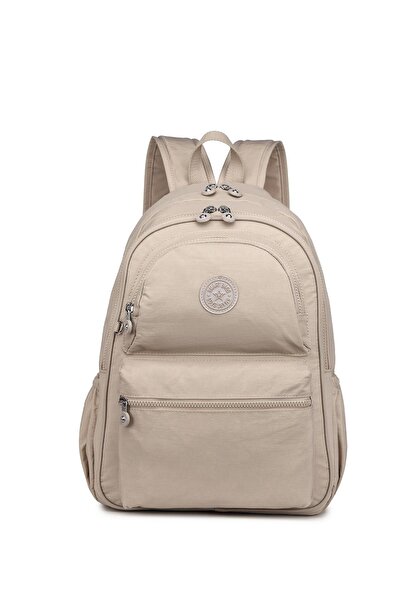 SMART BAGS SMARTBAGS KRİNKIL KUMAŞ BÜYÜK BOY KADIN SIRT ÇANTASI 2022-1050 BEJ