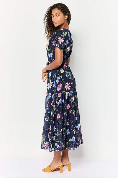 Phase Eight Women Floral Pattern Belted Maxi Dress, Multicolor