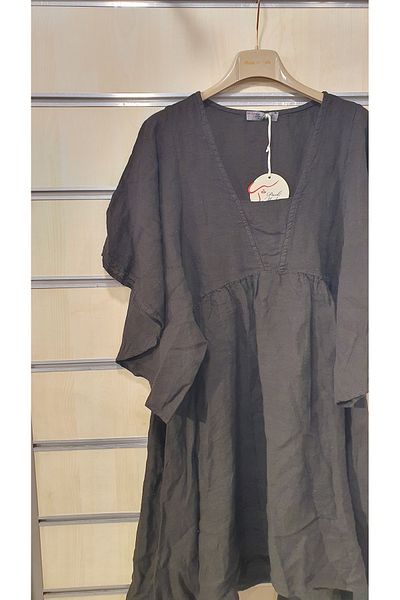 Park Moda Rochie scurtă de in cu mâneci volanate