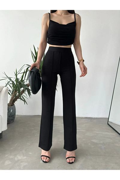 BRAXELL High Waist Pile Front Trousers