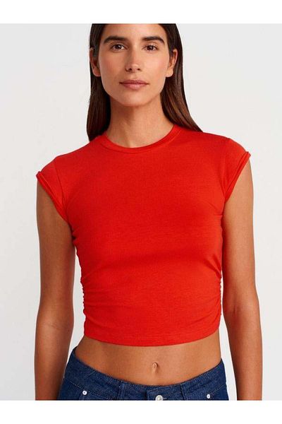 Dilvin 30899 Ball with Shirring Detail on Sides Red