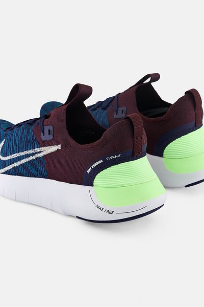 Nike Men Free Rn Flyknit Lace Up Running Shoes, Multicolor