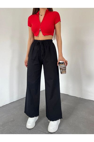 BRAXELL Tasseled Palazzo Trousers