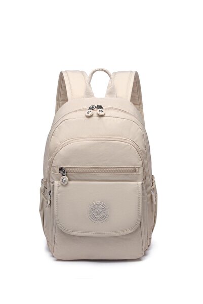 SMART BAGS SMARTBAGS ORTA BOY KRİNKIL KUMAŞ KADIN SIRT ÇANTASI 2022-1187 BEJ