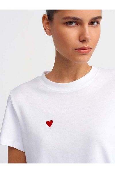 Dilvin Crew Neck T-Shirt - White 30584