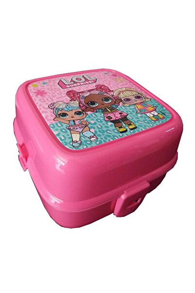 Artlantis Lunch Box Pink 4 Compartments 1 Food Storage Container with 3 Girl ...
