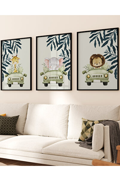 çınararthome Wooden Framed 3 Piece Poster Painting Home Decor Bedroom Photo F...