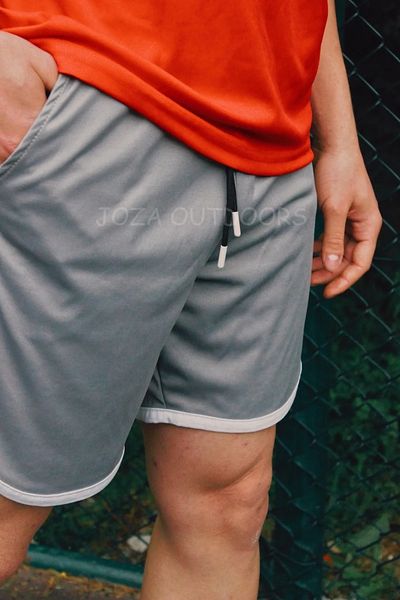 Joza Outdoors Gray Mesh Basketball Training Athlete Shorts with Stripe Detail Single