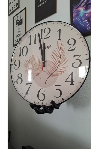 Gonulella Decorative Hard Plastic Curved Silent Mechanism Wall Clock 36 cm