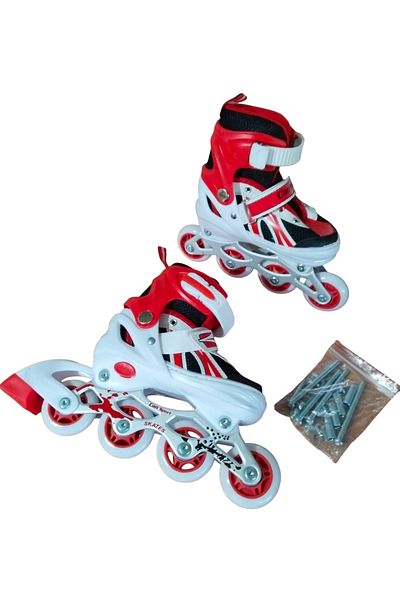 CANSPORT Konsep Can Sport Red Lighted Adjustable Practice Skating and Protection Set