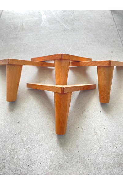 Gürgen Ahşap Vernikli konik ahşap mobilya ayağı 18 cm