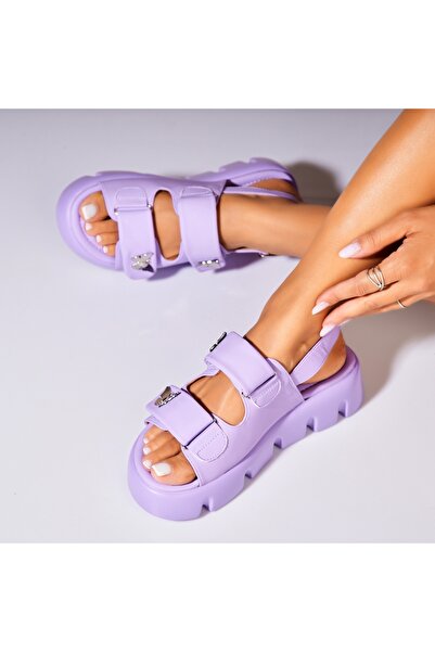 Joana Sandale dama cu platforma Mov din Piele Ecologica Merlina