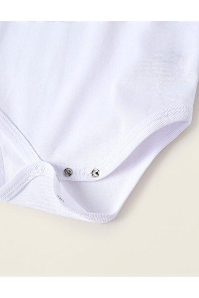 Ziddy Pack of 4 Strappy Cotton Bodysuits for Baby Girls, White