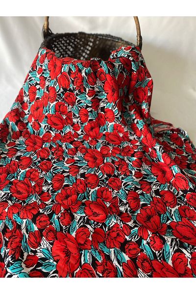 BURSA KUMAŞTAN Colorful Cotton Viscose Dress Combination: Skort, Etmek, Blazer, Regalek