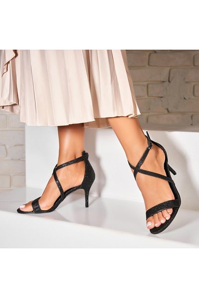 Joana Elegant Glitter Sandals for Women Black Mylan3