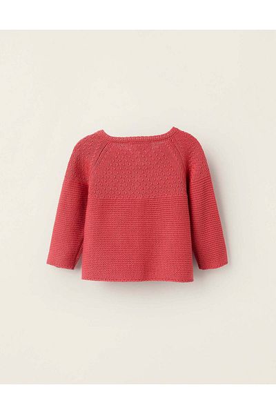 Ziddy Cardigan in Cotton Knit for Newborn Girls 'You&Me', Red