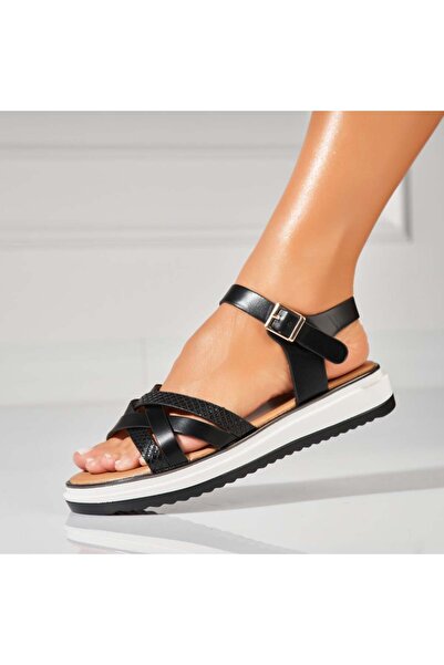 Joana Sandale fara Toc din Piele Ecologica dama Negre Finna