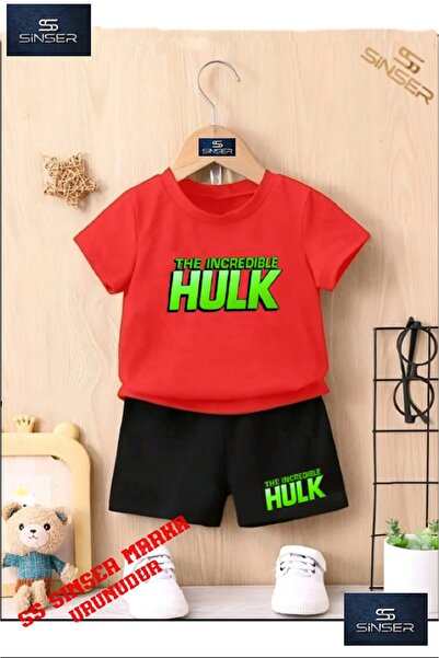 SS SİNSER تي شيرت برقبة دائرية مطبوع حسب الطلب من HULK GREEN WRITTEN للأطفال ...