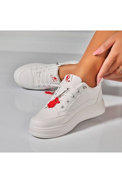 Joana Women's Red Sneakers Made of Eco-Leather Aryss