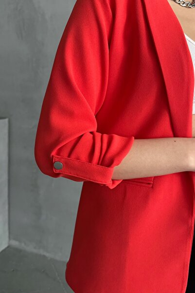 MD trend Women's Sleeve Fold Lined Blazer Jacket