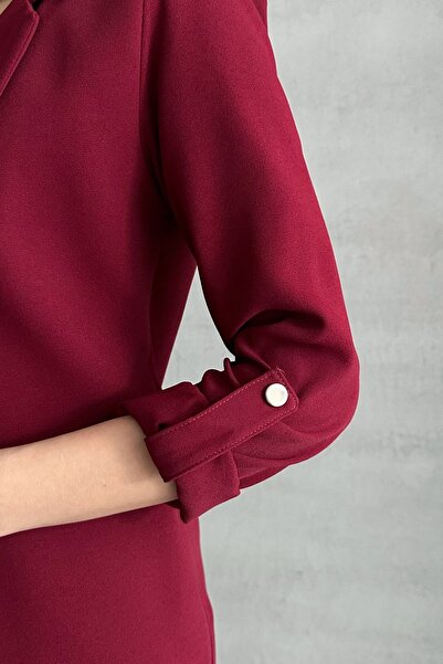 MD trend Women's Sleeve Fold Lined Blazer Jacket