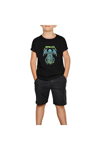 Z zepplin Παιδικό μπλουζάκι Metallica Octopus Bat Black