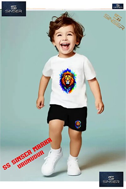 SS SİNSER تي شيرت برقبة دائرية مطبوع حسب الطلب للأطفال من PAINTED LION - طقم ...