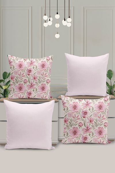 Filamente 4-Piece Double-Sided Digital Printing Embroidery Flowers Patterned Case after Contamination