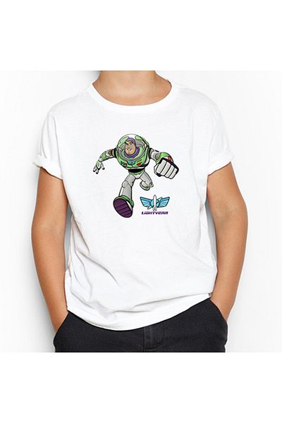Z zepplin Buzz Lightyear Running White Kids T-Shirt