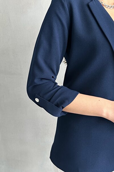 MD trend Women's Sleeve Fold Lined Blazer Jacket