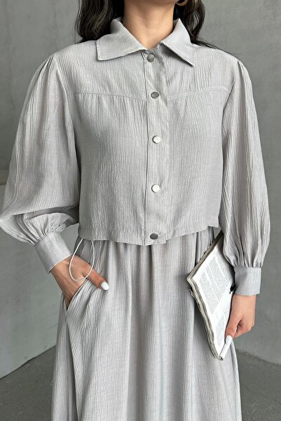 MD trend Women's Bolero Dress Set with Pockets