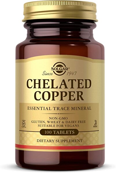 Gluten Solgar Chelated Copper - 100 Tablets
