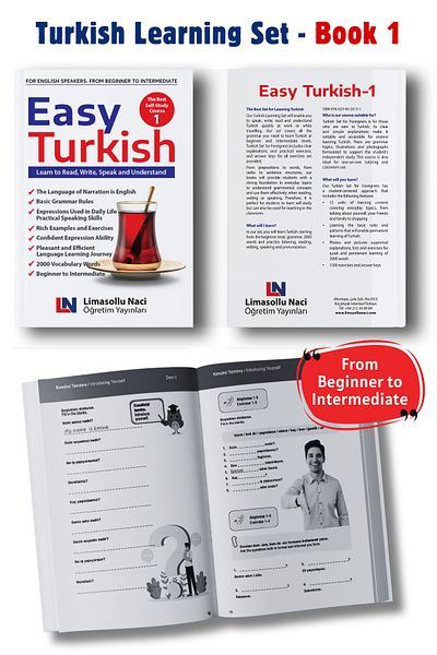 Limasollu Naci Öğretim Yayınları Easy Turkish Set, for English Speakers, Turkish Learning Set with English Annotations
