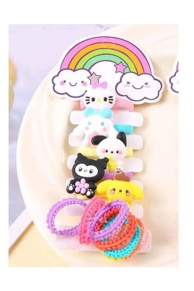 Efna Store Cute Mini Kuromi and Hello Kitty Figured Plain Rubber and Serrated...