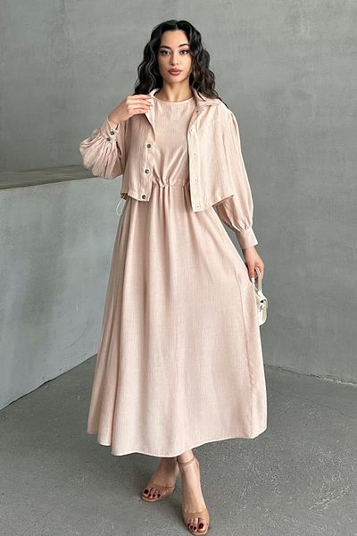 MD trend Women's Bolero Dress Set with Pockets