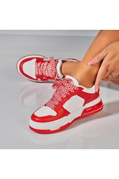 Joana Women's Red Sneakers Made of Eco-Leather Cassy