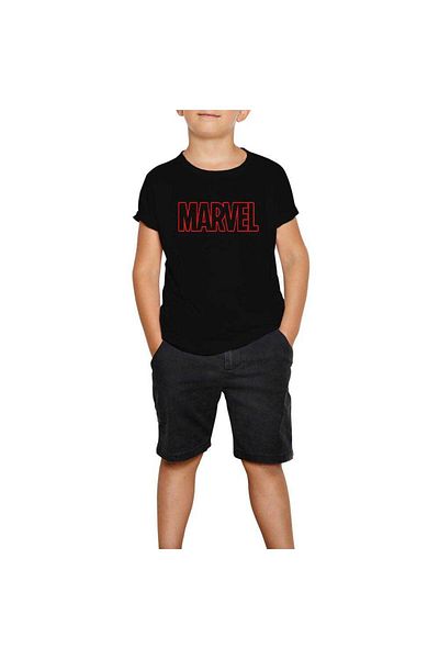 Z zepplin Avengers Infinity War Marvel Outline Logo Black Kids T-Shirt
