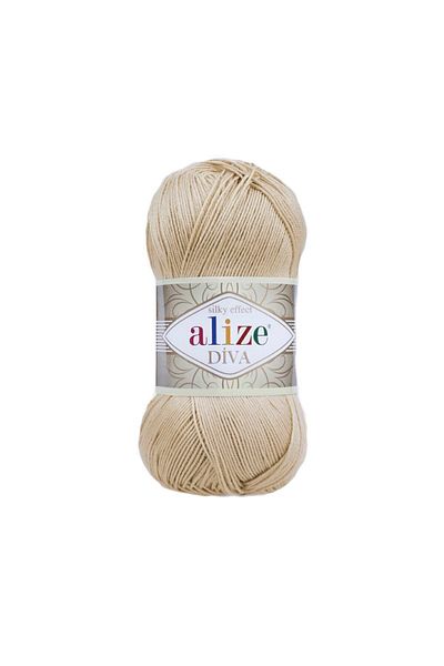 Alize Diva Mercerized Rope Summer Bikini - 368 Model Camel Feather Crop Dress