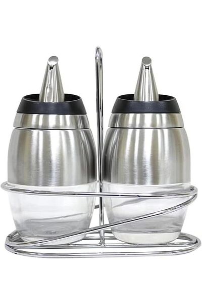 mastergold 230ml Olive Oil & Vinegar Dispenser Bottle | Non-Drip Stainless Steel with Handle for Kitchen Use